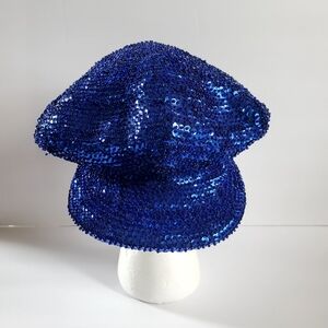 Hurry Up! Sparkling Royal Blue Sequin Hat